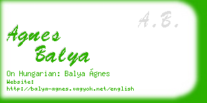 agnes balya business card